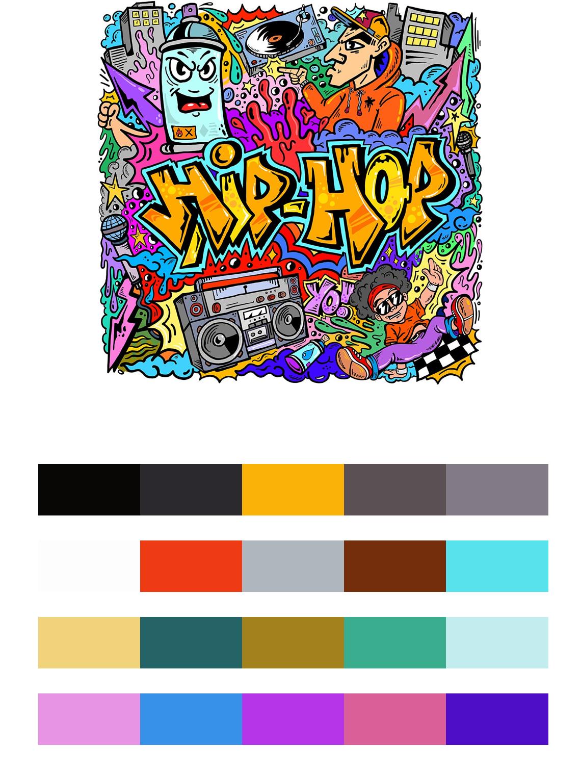 Постеры на стену в стиле хип хоп цвета
